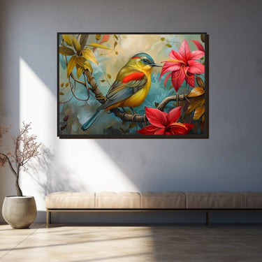 Bird with Flower Painting